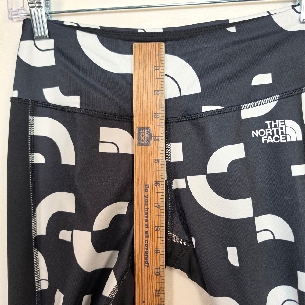 The North Face Leggings Womens M Black White Athleisure Geometric Crop 25" Yoga - Picture 5 of 16